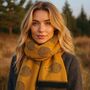Mustard Hedgehog Print Winter Scarf, thumbnail 3 of 6