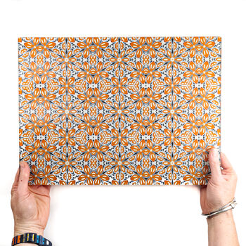 Orange 'Fox Flower' Chopping Board, 4 of 8