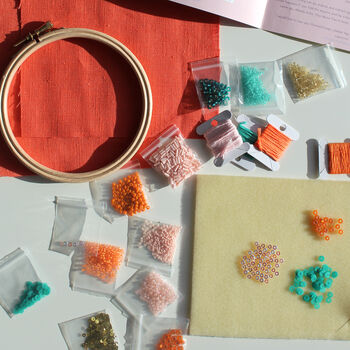 Make A Coral Inspired 3D Beaded Hoop Kit, Orange, 8 of 9