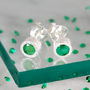 Emerald May Birthstone Sterling Silver Stud Earrings, thumbnail 1 of 4