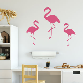 Personalised Flamingo Wall Sticker Gift For Girls Room, 3 of 4