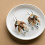 Sterling Silver Leaf Jungle Printed Hoop Earrings, thumbnail 3 of 5