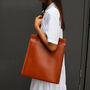 Handcrafted Leather Adjustable Tote Bag In Rust Brown, thumbnail 1 of 9