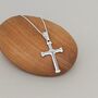 Personalised Silver Large Confirmation Cross Necklace, thumbnail 2 of 3