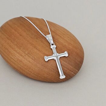 Personalised Silver Large Confirmation Cross Necklace, 2 of 3