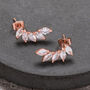 Rose Gold Colour Angel Wings Crystal Climber Earrings, thumbnail 1 of 3