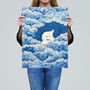 Lost At Sea Waves Of Sleep Blue White Wall Art Print, thumbnail 2 of 6