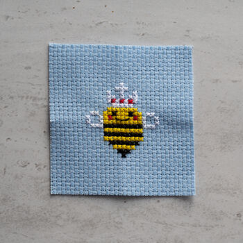 Kawaii Queen Bee Mini Cross Stitch Kit, 6 of 8