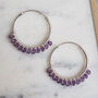 Silver And Gemstone Hoops, thumbnail 3 of 5