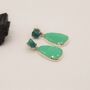 Chalcedony, Blue Apatite Sterling Silver Earrings, thumbnail 4 of 9