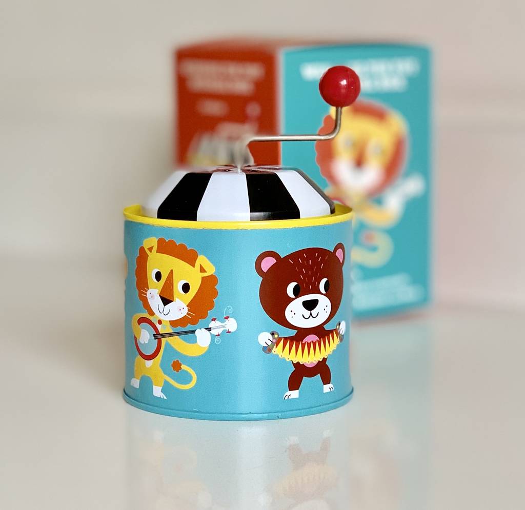 Traditional Tin Music Toy Box Animal By Little Baby Company