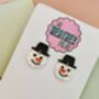 Snowmen Glitter Christmas Earrings / Festive Jewellery / Winter Style Jewellery / Christmas Gift, thumbnail 4 of 7