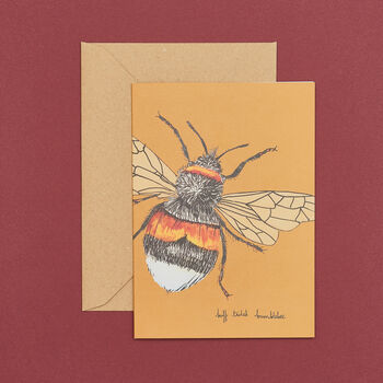 Handmade Greeting Card Bumblebee, Recycled Card, 3 of 7
