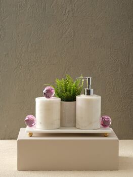 Black Marble Bathroom Set With Gold Hyacinth Detail, 6 of 6