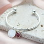 Child's Personalised Disc Birthstone Bangle, thumbnail 2 of 11