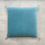 The Velvet And Linen Cushion Teal Blue, thumbnail 1 of 7