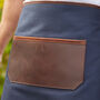 Personalised Canvas And Leather Kitchen Apron, thumbnail 3 of 12