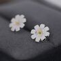 Cosmos Flower Stud Earrings In Sterling Silver, thumbnail 6 of 12