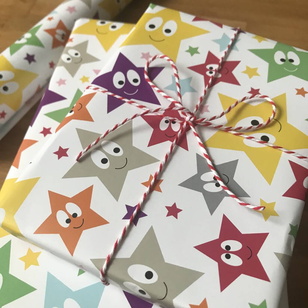 Star Gift Wrapping Paper Or Gift Wrap Set By Half Pint Home