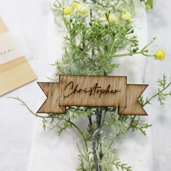 Personalised Ribbon Wooden Place Table Setting, 7 of 7