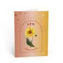 Leo Zodiac Flower Card, thumbnail 2 of 4
