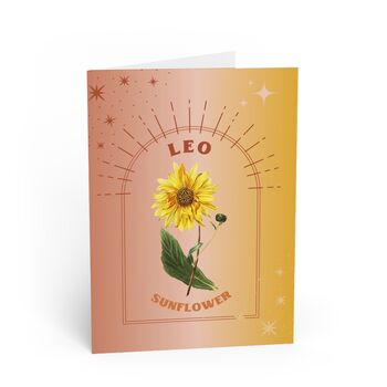Leo Zodiac Flower Card, 2 of 4