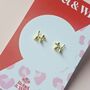 Gold Tone Balloon Dog Stud Earrings, thumbnail 3 of 4