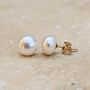 Mae Button Pearl Earrings, thumbnail 2 of 2