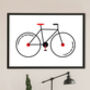 Monochrome Cycling Bike Print, thumbnail 3 of 5
