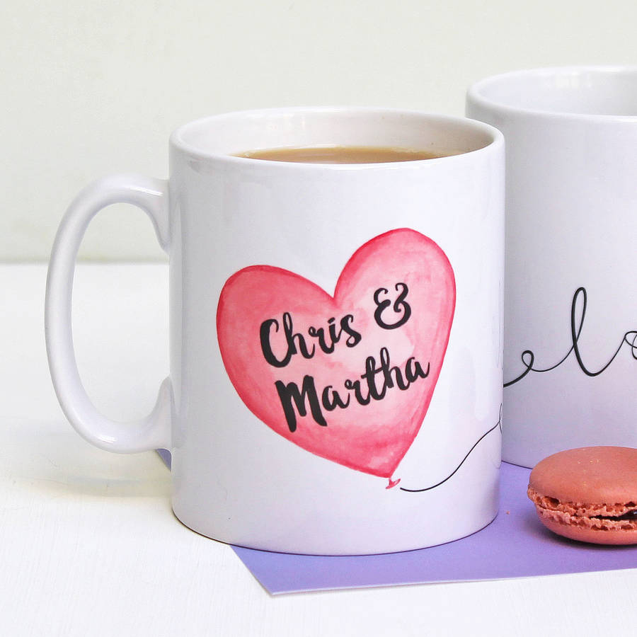 Personalised Couple s Love Balloon Mug By Martha Brook 
