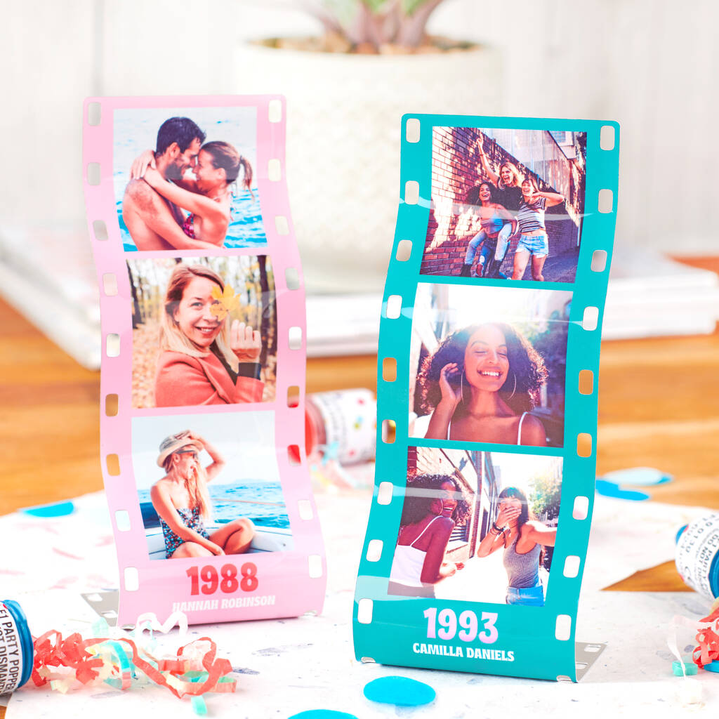 Personalised Colourful Birth Year Metal Photo Reel, 1 of 5