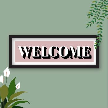 Welcome Framed Typography Print, 3 of 10