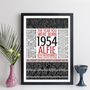 Personalised 70th Birthday Print Gift Year Facts 1954, thumbnail 11 of 11