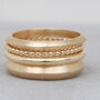 9ct Gold Ring Hand Carved Thick Band, thumbnail 10 of 11