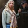 Equestrian Snaffle Bit Print Scarf | Camel And Cream, thumbnail 7 of 12