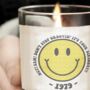 Personalised Retro Smilie Birthday Scented Jar Candle, thumbnail 2 of 3