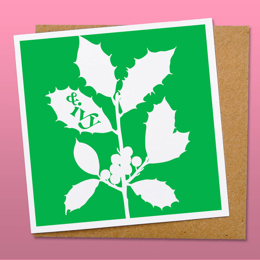 Holly And Ivy Christmas Card By Hands & Hearts