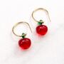 Red Candy Apple Hoop Earrings, thumbnail 1 of 2