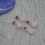 Pink Jade Red Garnet Silver Earrings, thumbnail 4 of 5