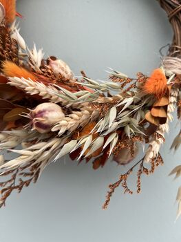 Small Dried Flower Autumn Wreath, 6 of 9