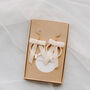 Ivory Pearl And Velvet Bow Bridal Hoop Earrings, thumbnail 1 of 9