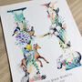 Personalised A To I Pastel Wildlife Letter Print, thumbnail 3 of 12