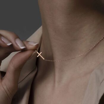 Sideways Cross Necklace, 5 of 10