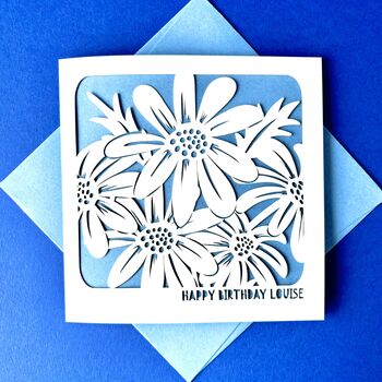 Personalised April Daisy Birth Flower Card, 3 of 5