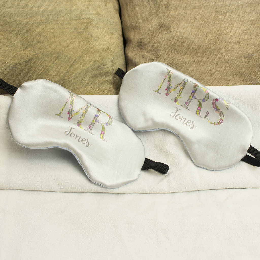 Couples Personalised Travel Sleeping Eye Mask Gift By Gillian Arnold