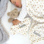 Personalised Unisex Teddy Comforter And Blanket Set, thumbnail 1 of 8