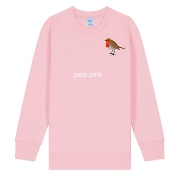 Childrens Unisex Organic Cotton Embroidered Robin Christmas Jumper, 10 of 12