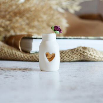 Paper Rose And Embossed Heart Mini Bottle, 10 of 12