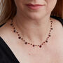 Garnet Beaded Gold Plated Silver Short Chain Necklace, thumbnail 2 of 11