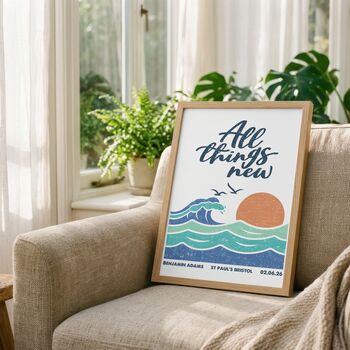 Personalised Adult Baptism Print All Things New, 7 of 10